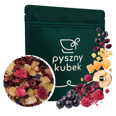 Naturalna wieloowocowa herbata sypana Red Velvet w eleganckim opakowaniu