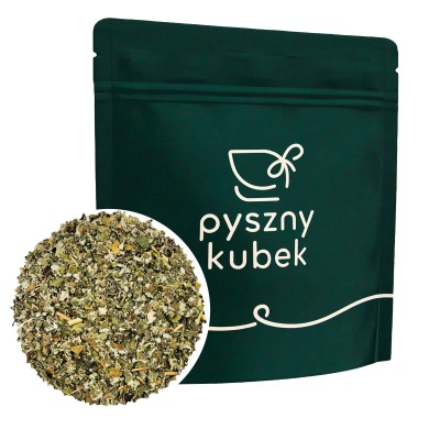 Suszone liście maliny w szczelnym opakowaniu strunowym