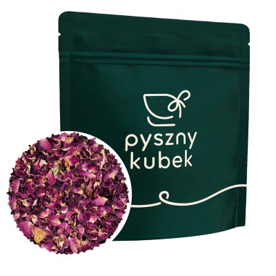 Suszone płatki róży w szczelnym opakowaniu strunowym