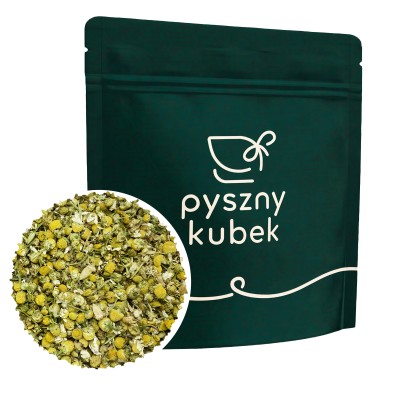 Suszone kwiaty rumianku w szczelnym opakowaniu strunowym