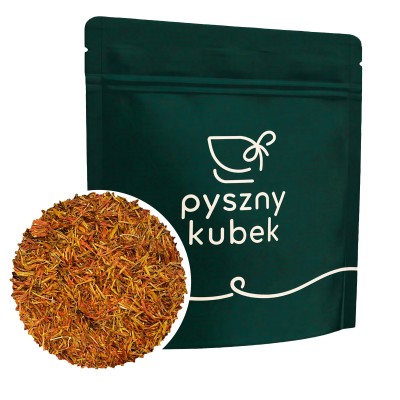 Suszone płatki krokosza barwierskiego w szczelnym opakowaniu strunowym