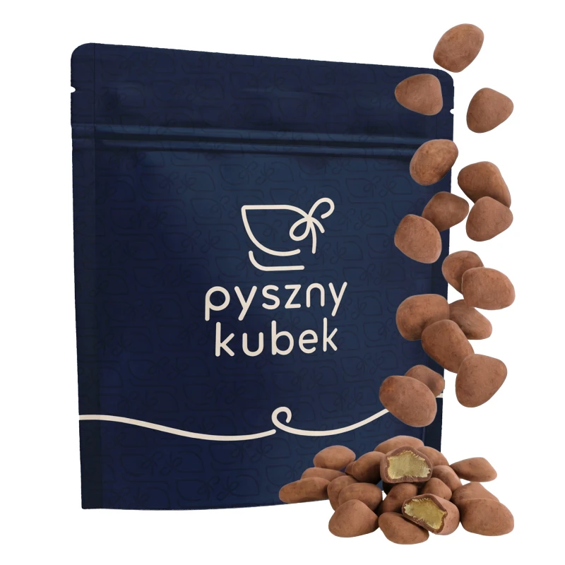 Kandyzowany imbir w deserowej czekoladzie obsypany kakao