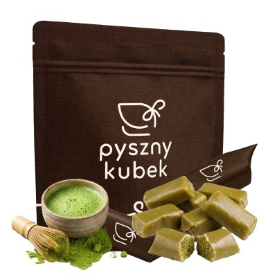 Rzemieślnicza krówka mleczna z zieloną herbatą Matcha